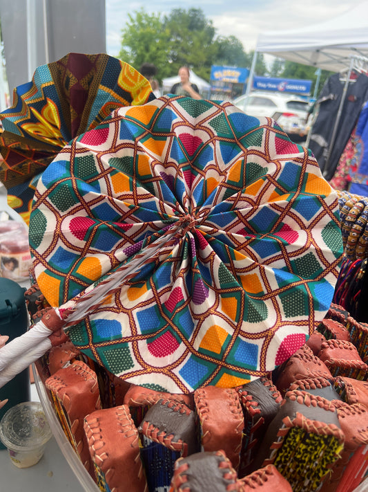 African print fan